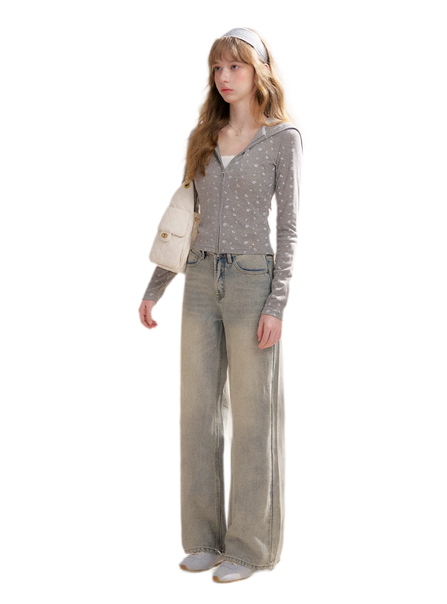 Rhinestone Logo Jeans
