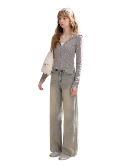 Rhinestone Logo Jeans