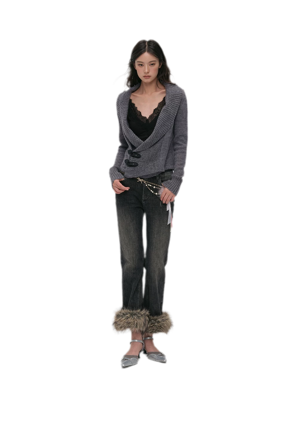 Vintage Washed Cropped Flare Jeans