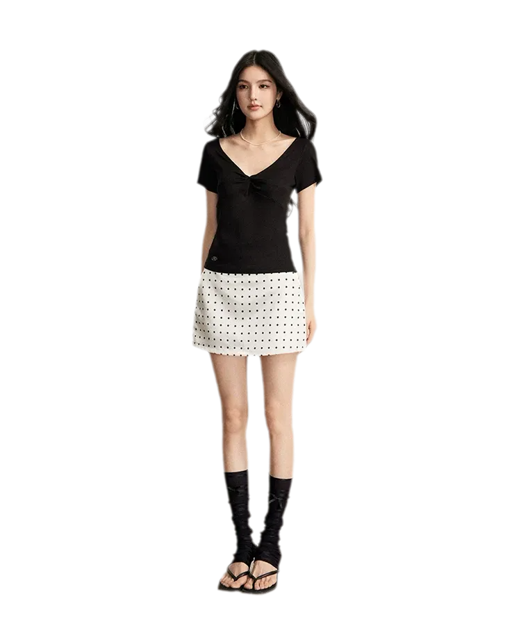 V-Neck Ruched Summer Top