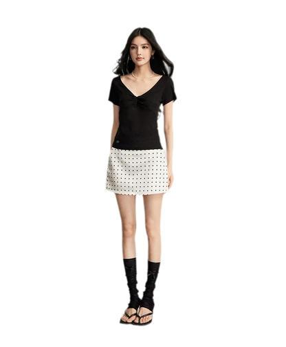 V-Neck Ruched Summer Top