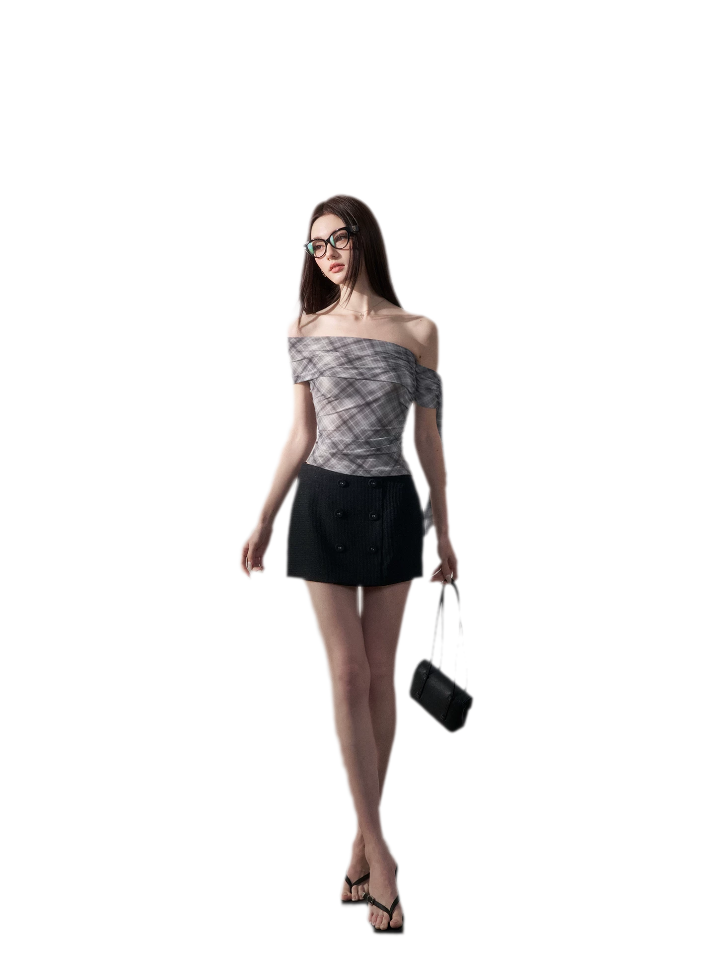 Low-Waist Plaid Mini Skirt