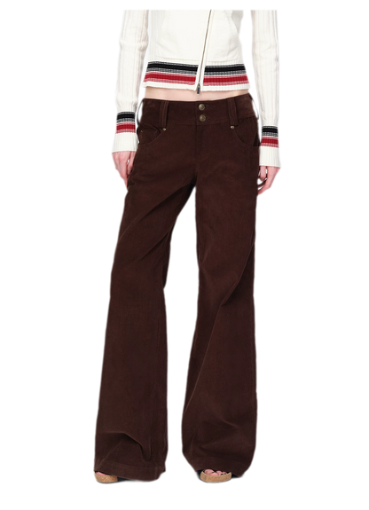 Washed Corduroy Wide-Leg Trousers