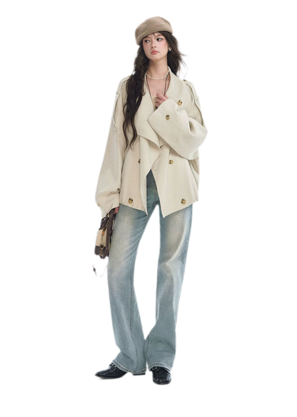 Washed Bow Embroidery Jeans