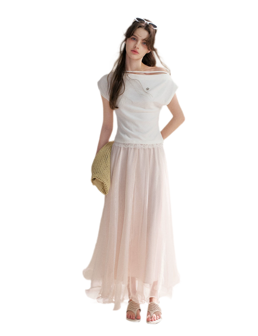 Sakura and Spring Stream A-Line Skirt