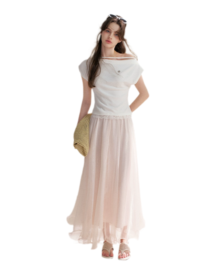Sakura and Spring Stream A-Line Skirt