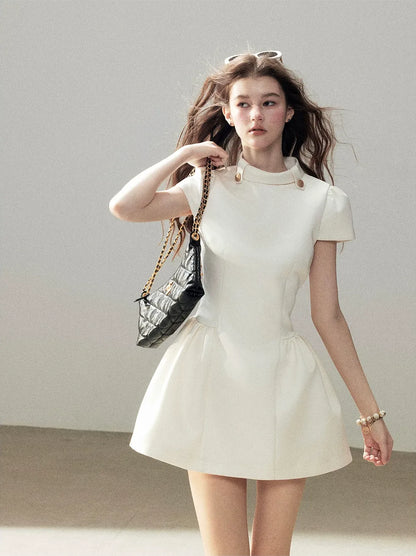 Satin A-Line Mini Dress