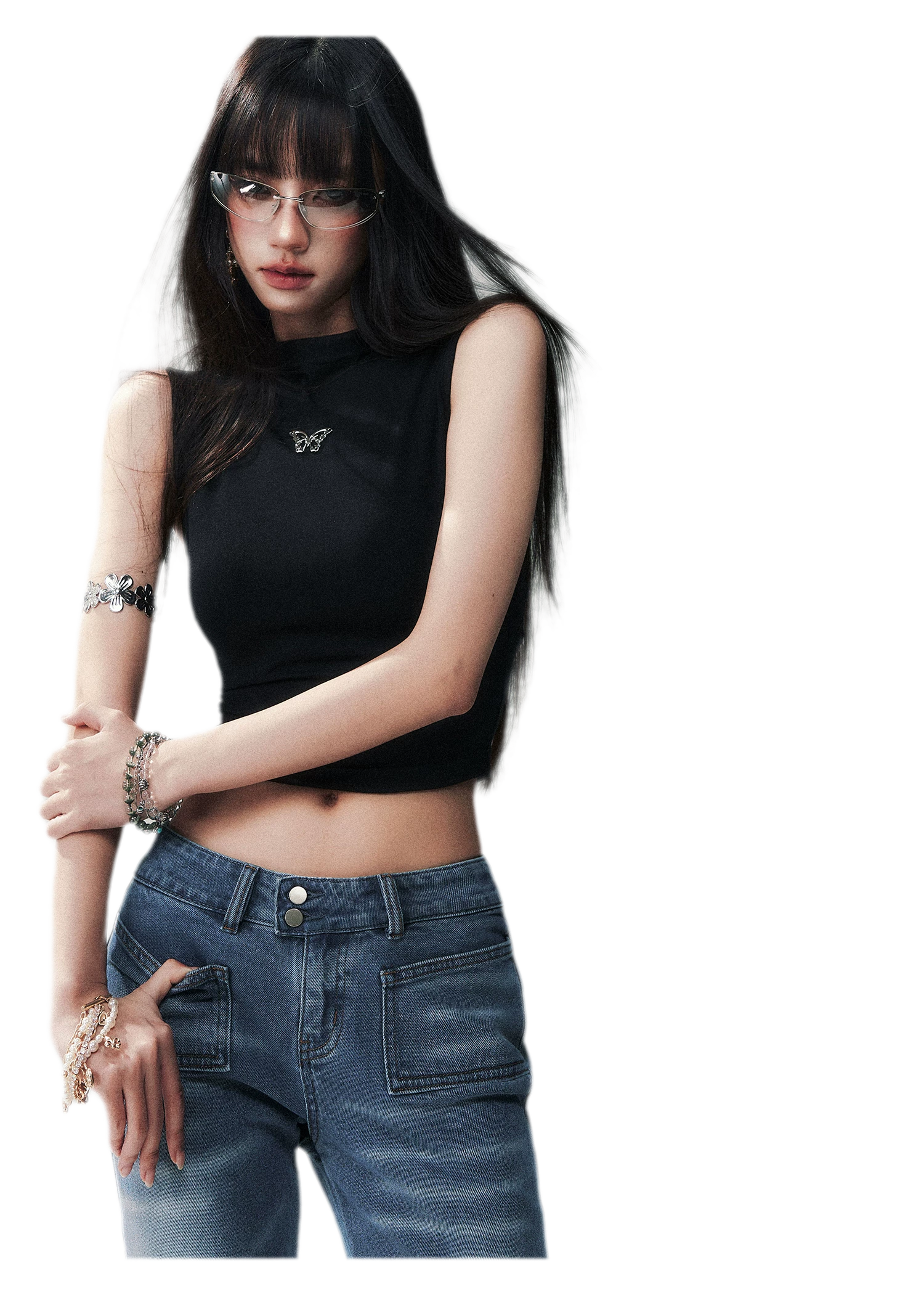 Sleeveless High Neck Tee