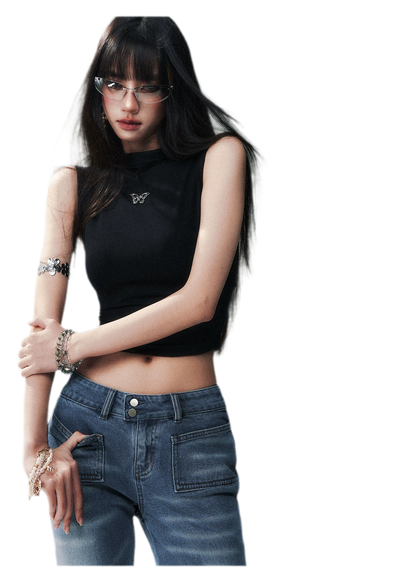 Sleeveless High Neck Tee