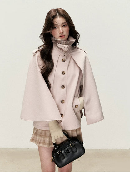 720g Wool Blend Cape Coat