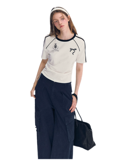 Embroidered Crop T-shirt