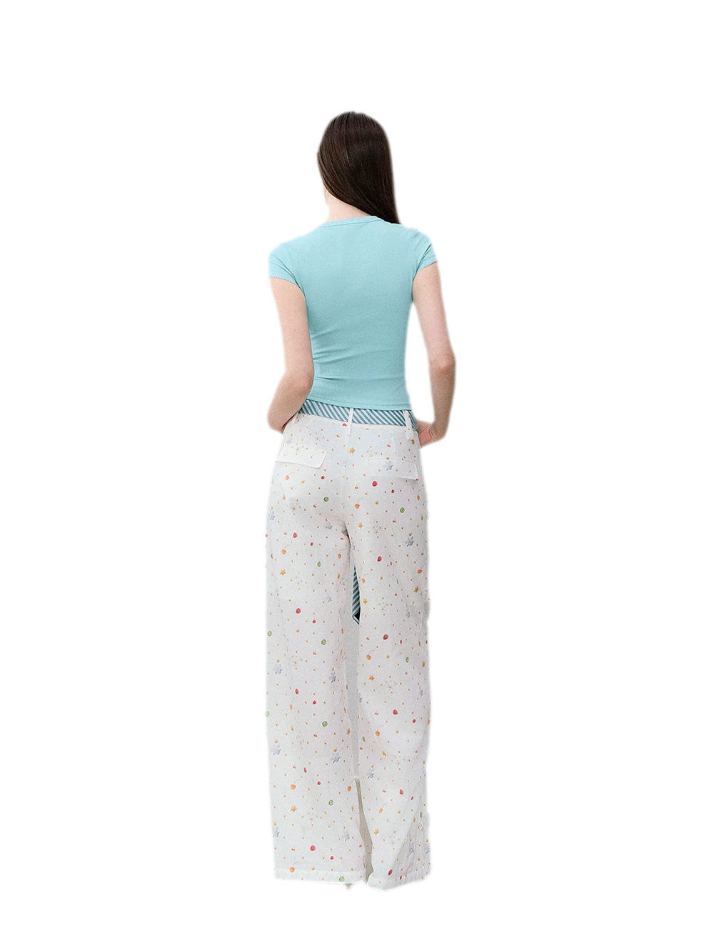 Tencel-Cotton Letter Print Slim T-Shirt