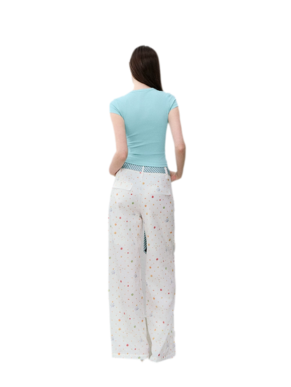 Tencel-Cotton Letter Print Slim T-Shirt