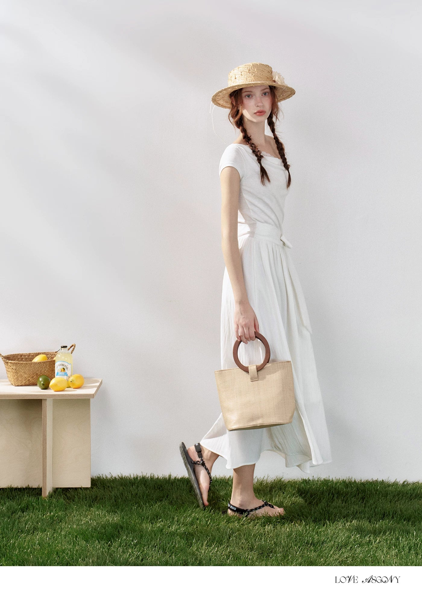 Lace-Trim Off-Shoulder Tie Dress