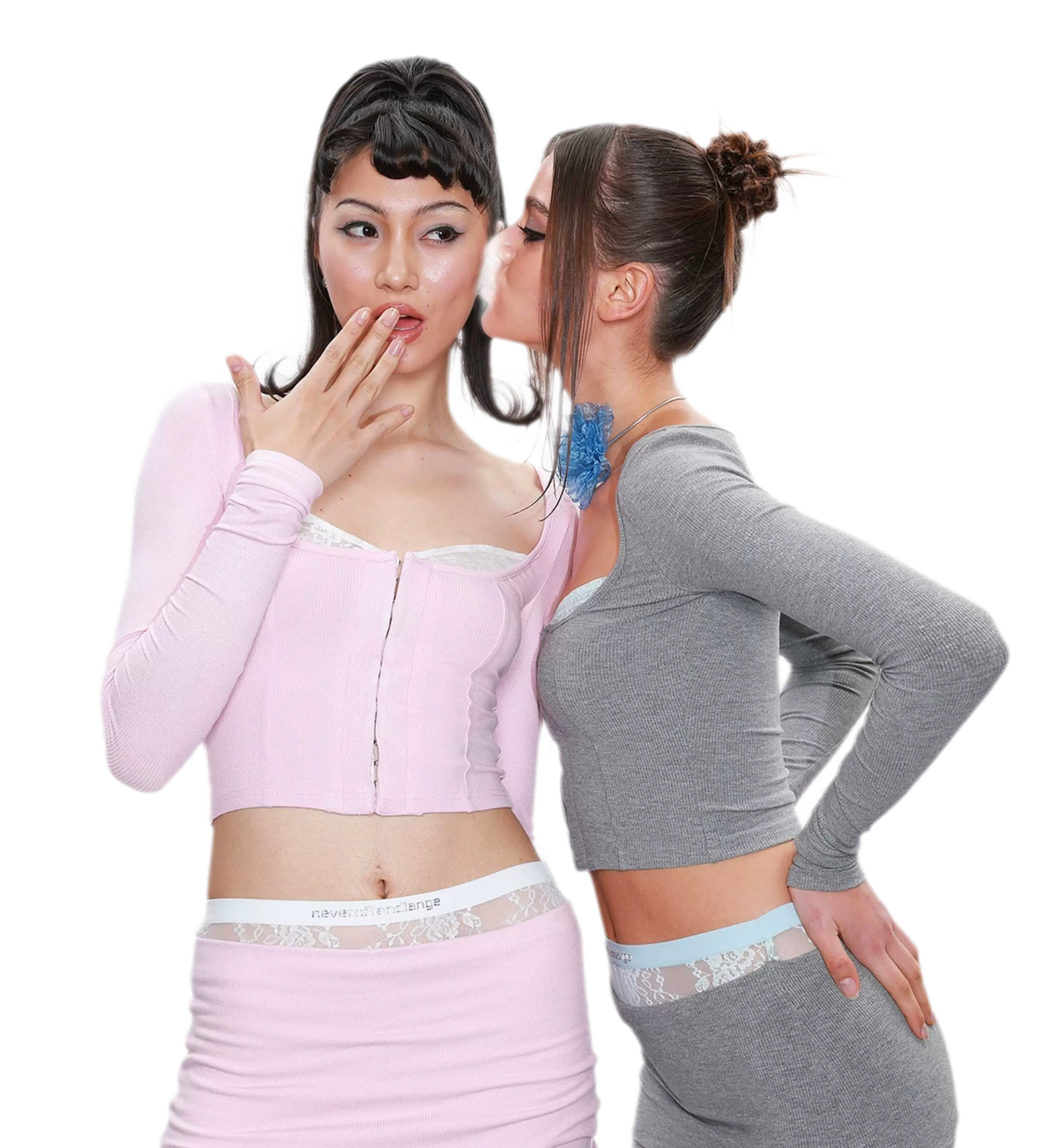Lace Cutout Knit Set