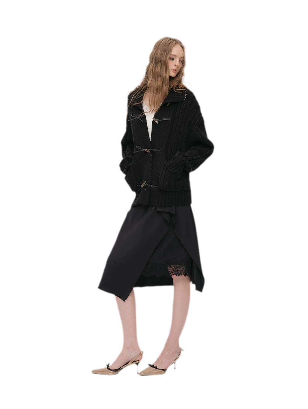 Cable Knit Cropped Cardigan