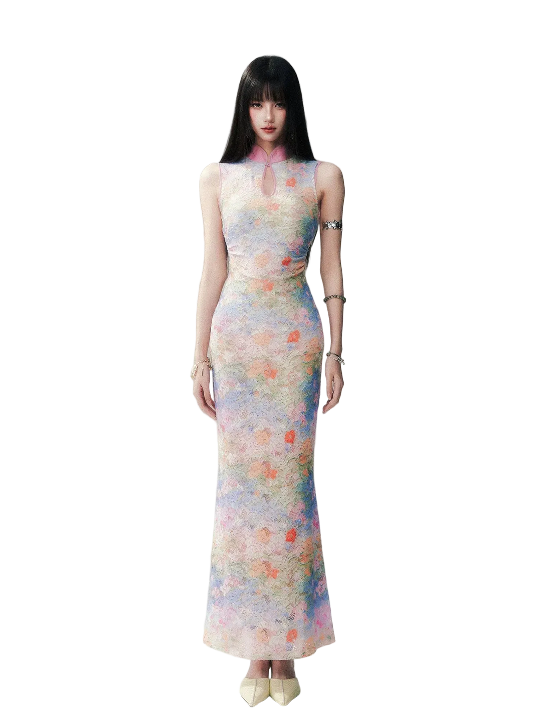 Spring Oil Painting Qipao Dress