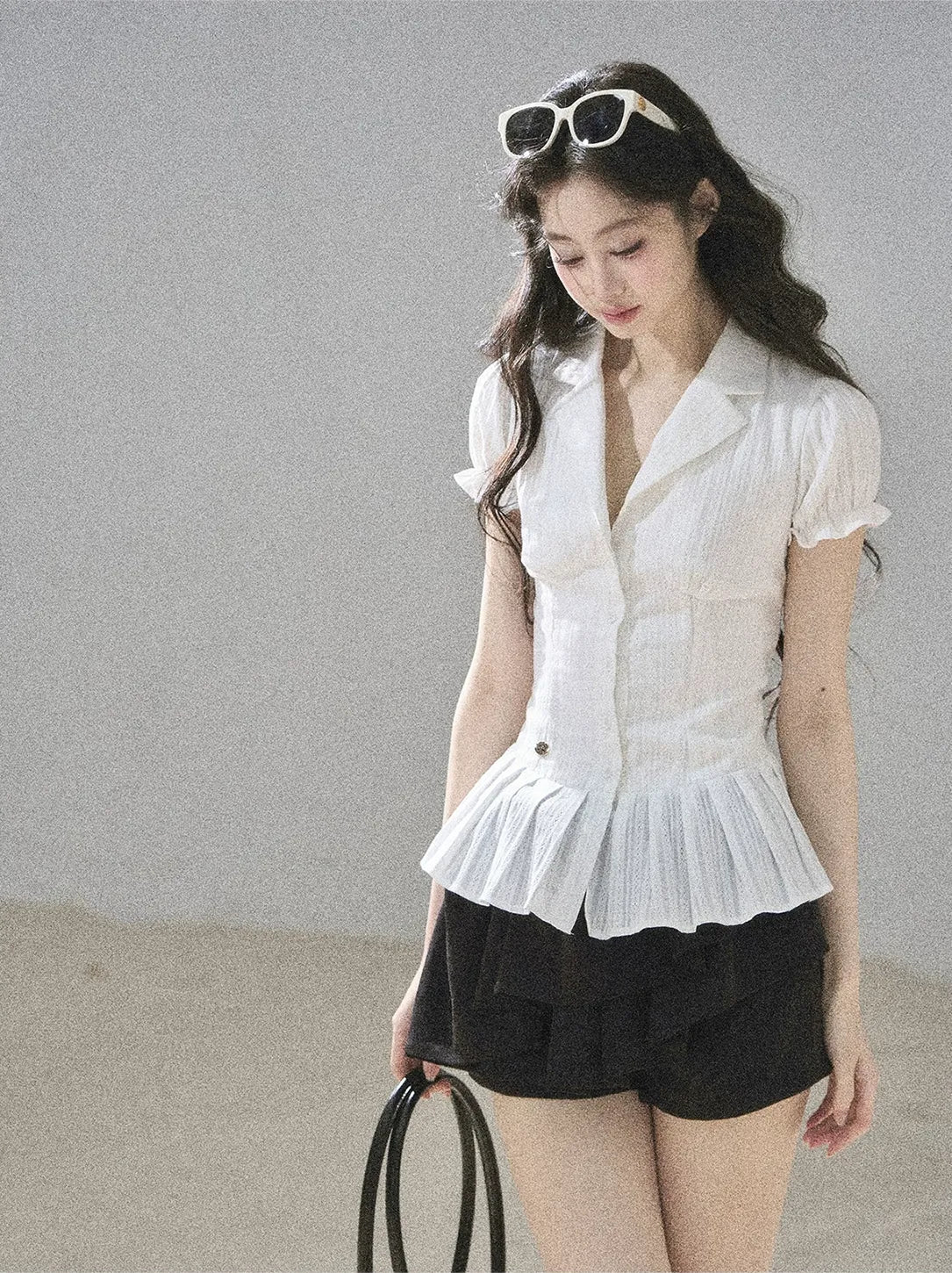 Textured Puff Sleeve Blouse