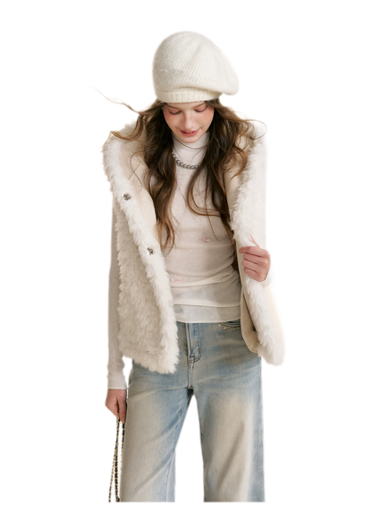 Bear Fleece Hooded Vest