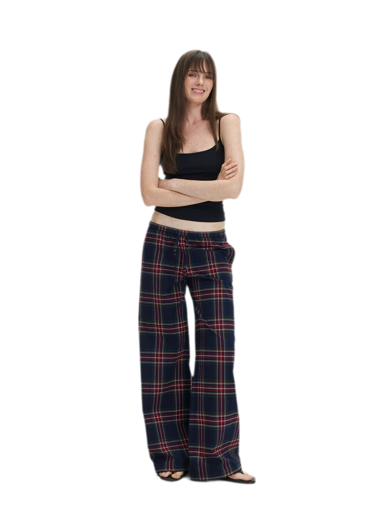 Vintage Plaid Low-Rise Bottoms