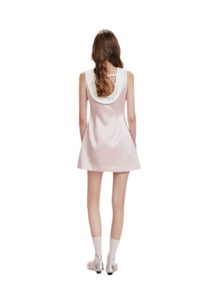 Satin Open-Back Bow Dress