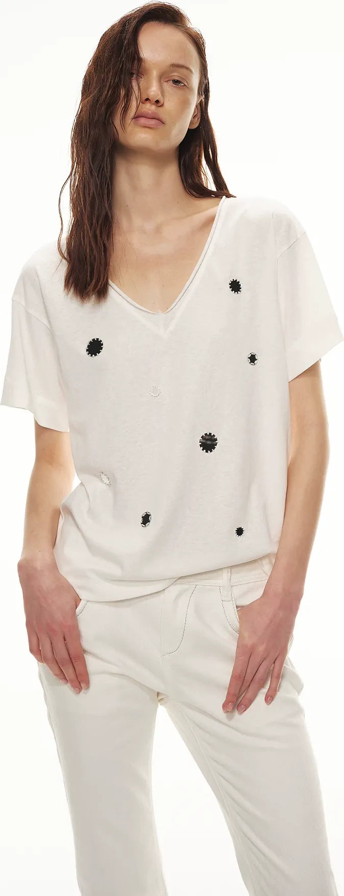 Relaxed Stylish V-Neck Short Sleeve T-Shirt