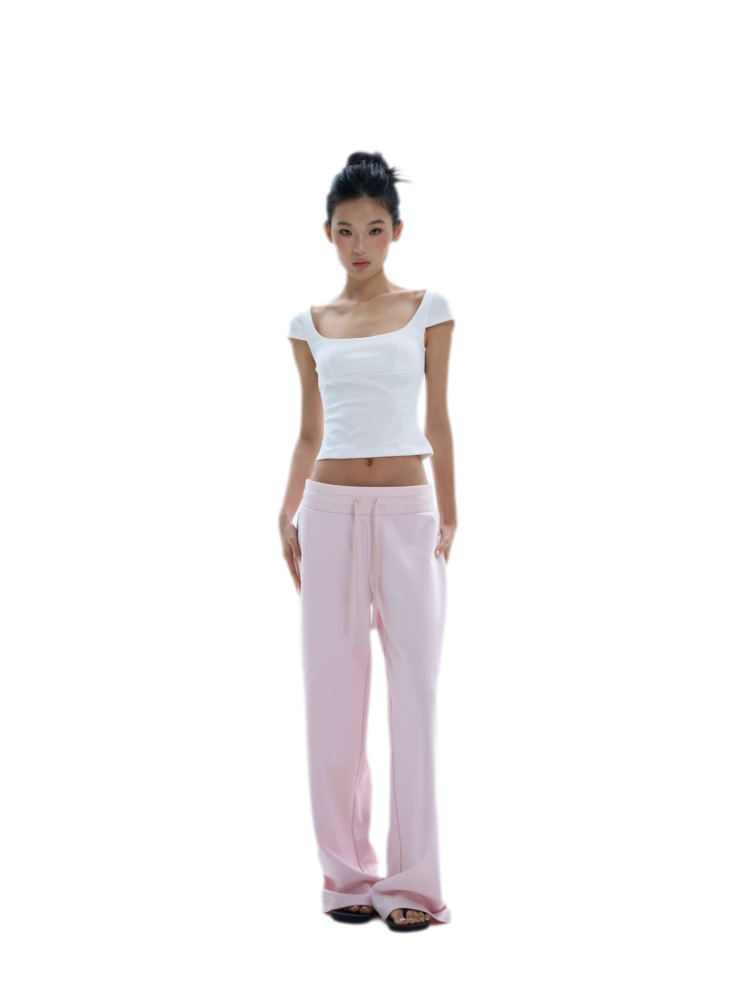 Wide-Leg Drawstring Sweatpants