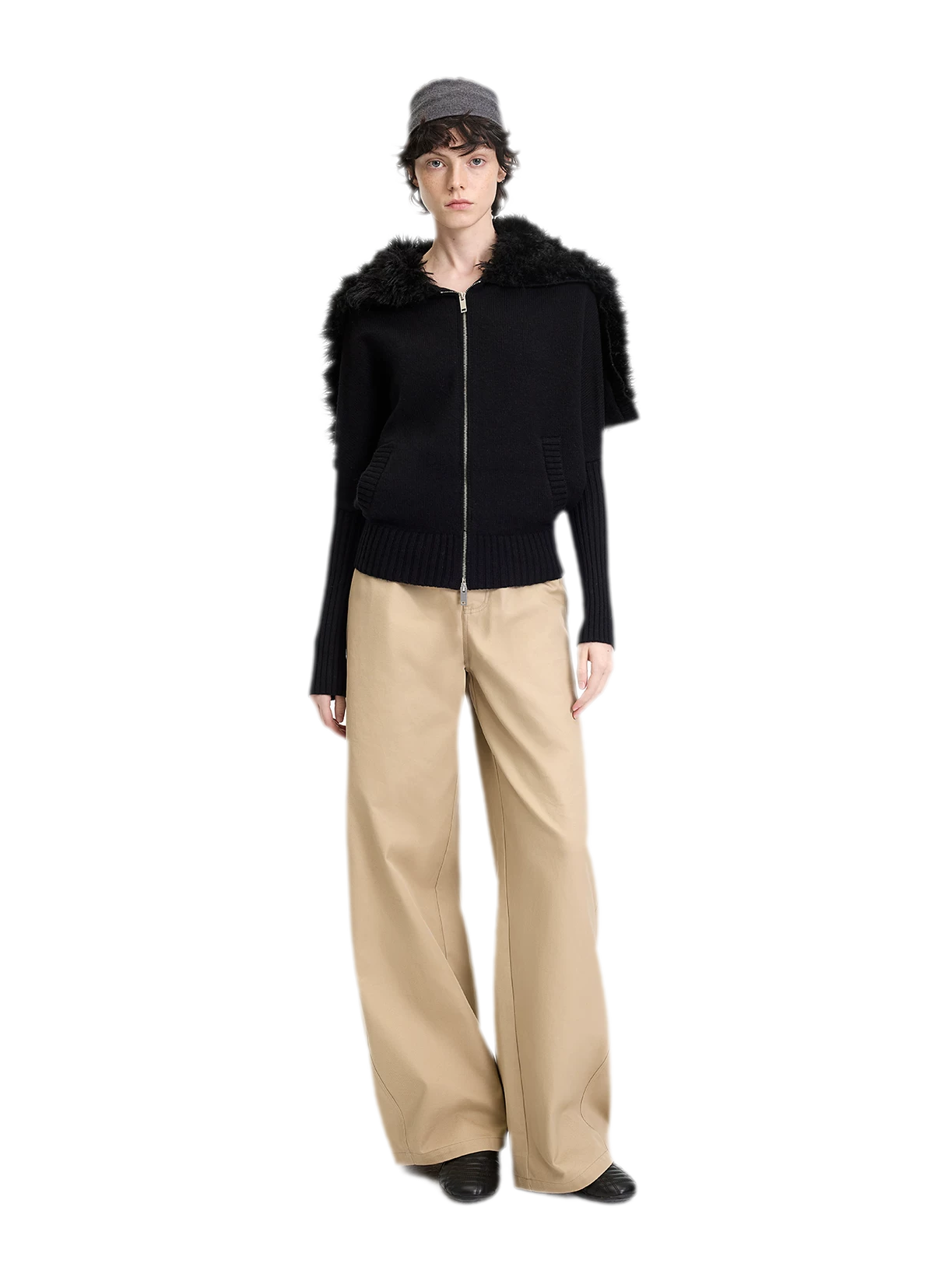 Textured Batwing Hooded Cardigan