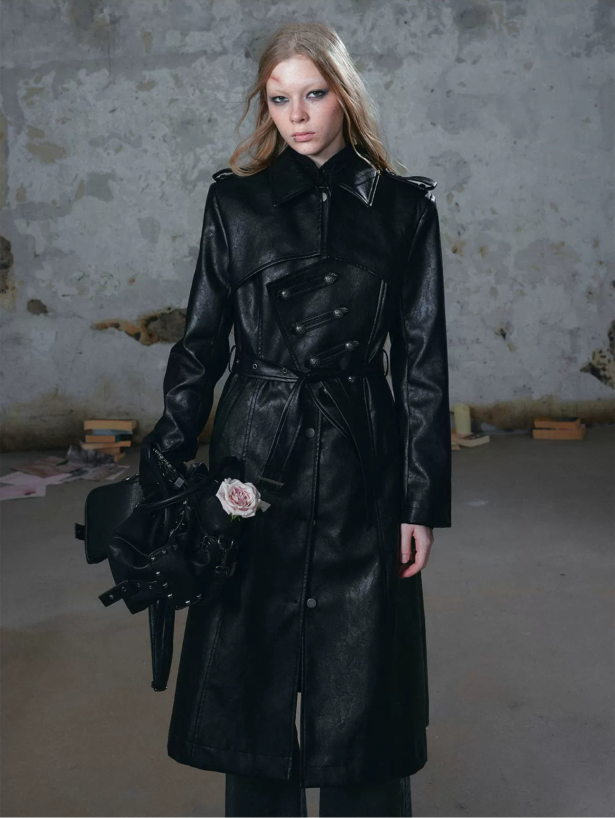 Textured Asymmetric Long Coat