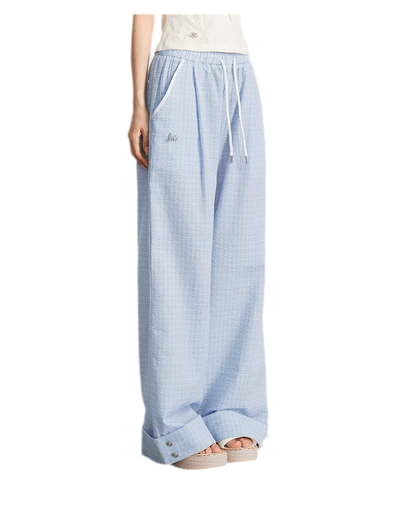 Plaid Wide-Leg Trousers