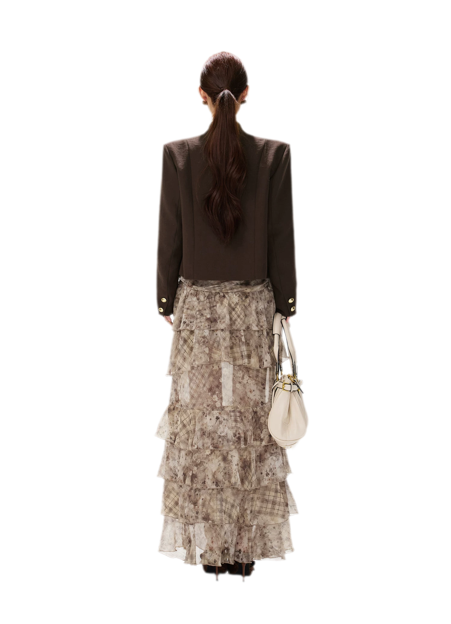 Textured Cropped Stand-Collar Jacket