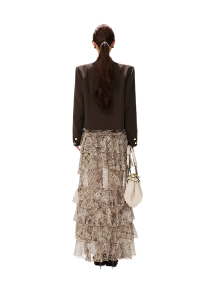Textured Cropped Stand-Collar Jacket