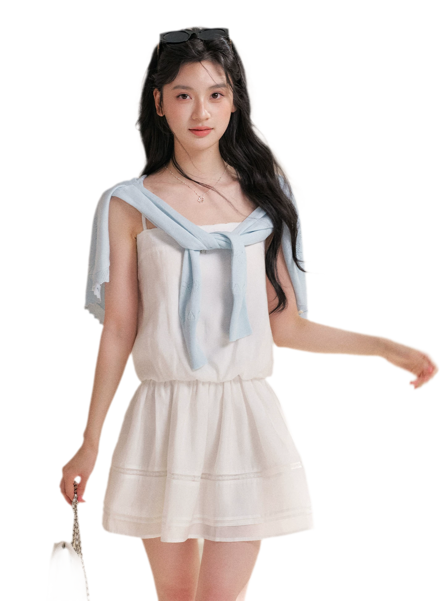 Soft Tencel Lace Dress &amp; Cardigan Set