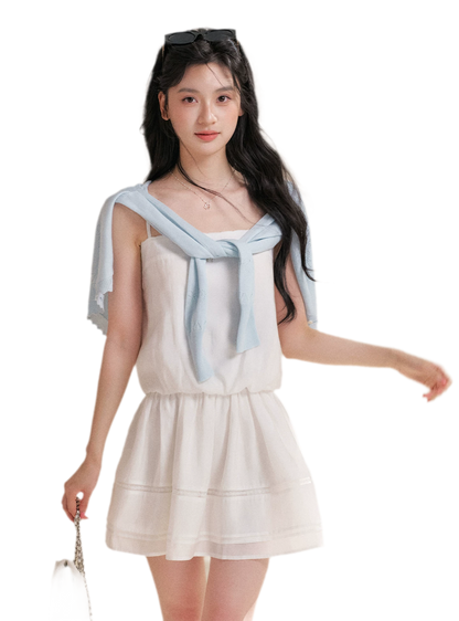 Soft Tencel Lace Dress &amp; Cardigan Set