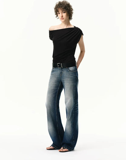 Low-Rise Straight Jeans