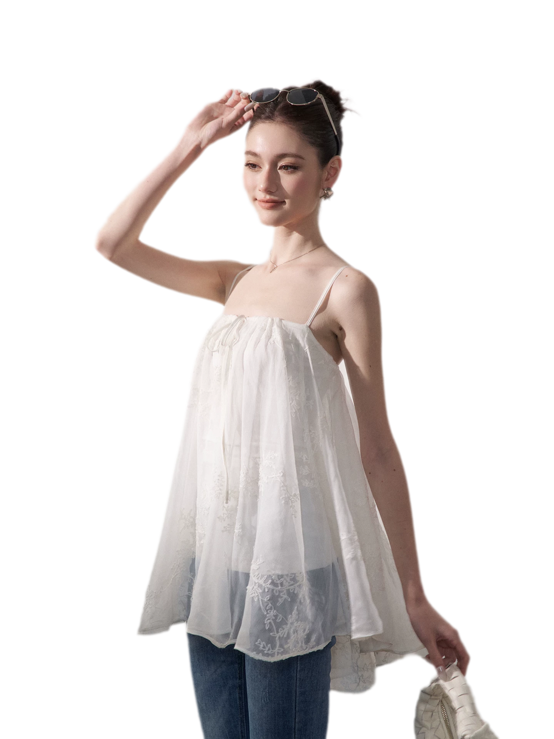 Ruched Tulle Camisole