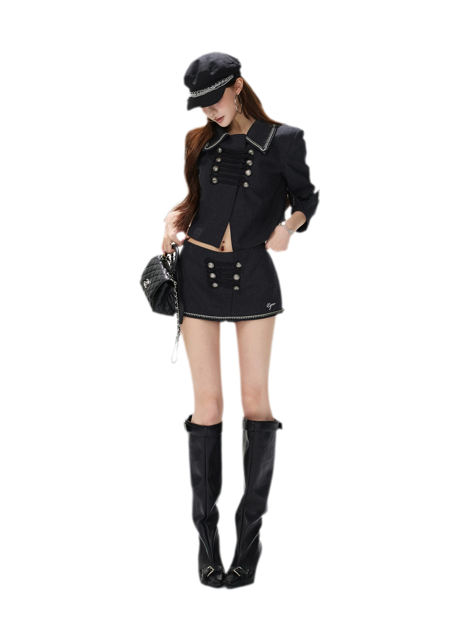 Corded Napoleonic Jacket Skirt Set