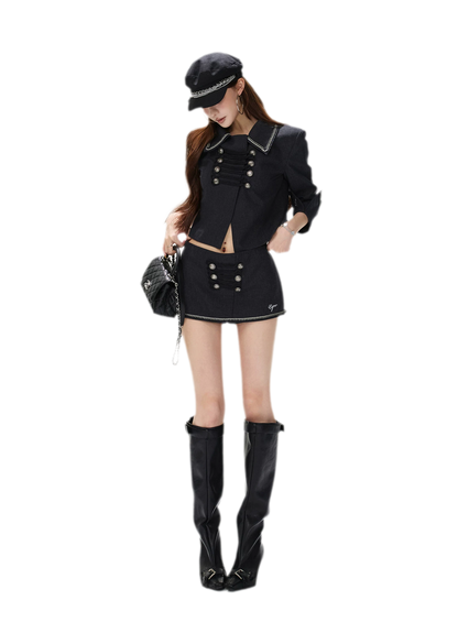 Corded Napoleonic Jacket Skirt Set