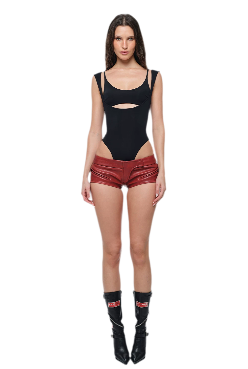 Cutout Slim Bodysuit Set
