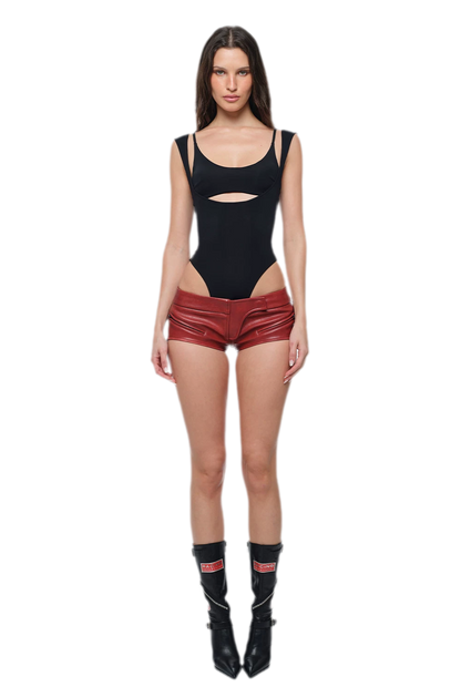 Cutout Slim Bodysuit Set