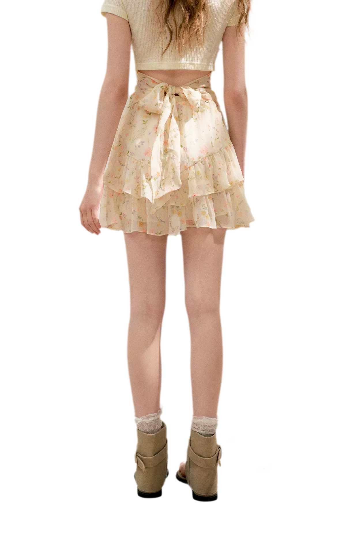 Romantic Chiffon Floral Short Skirt