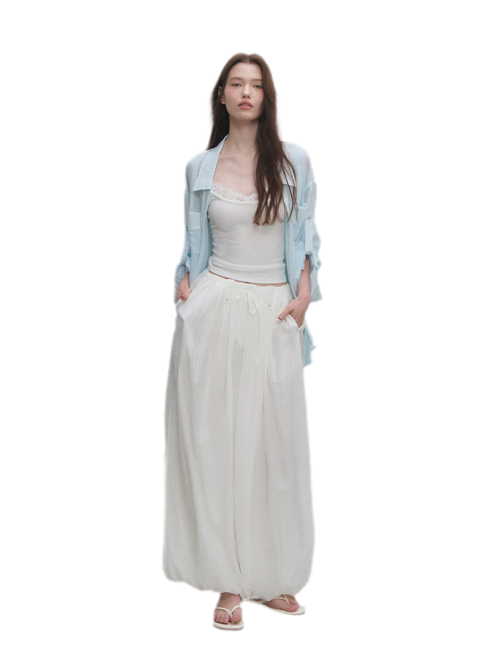 Pleated Balloon-Leg Tencel Trousers