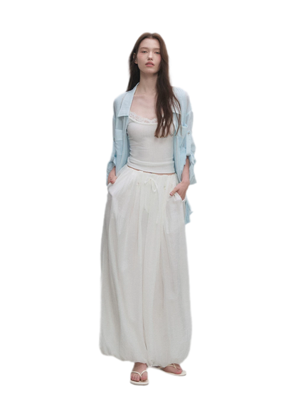 Pleated Balloon-Leg Tencel Trousers