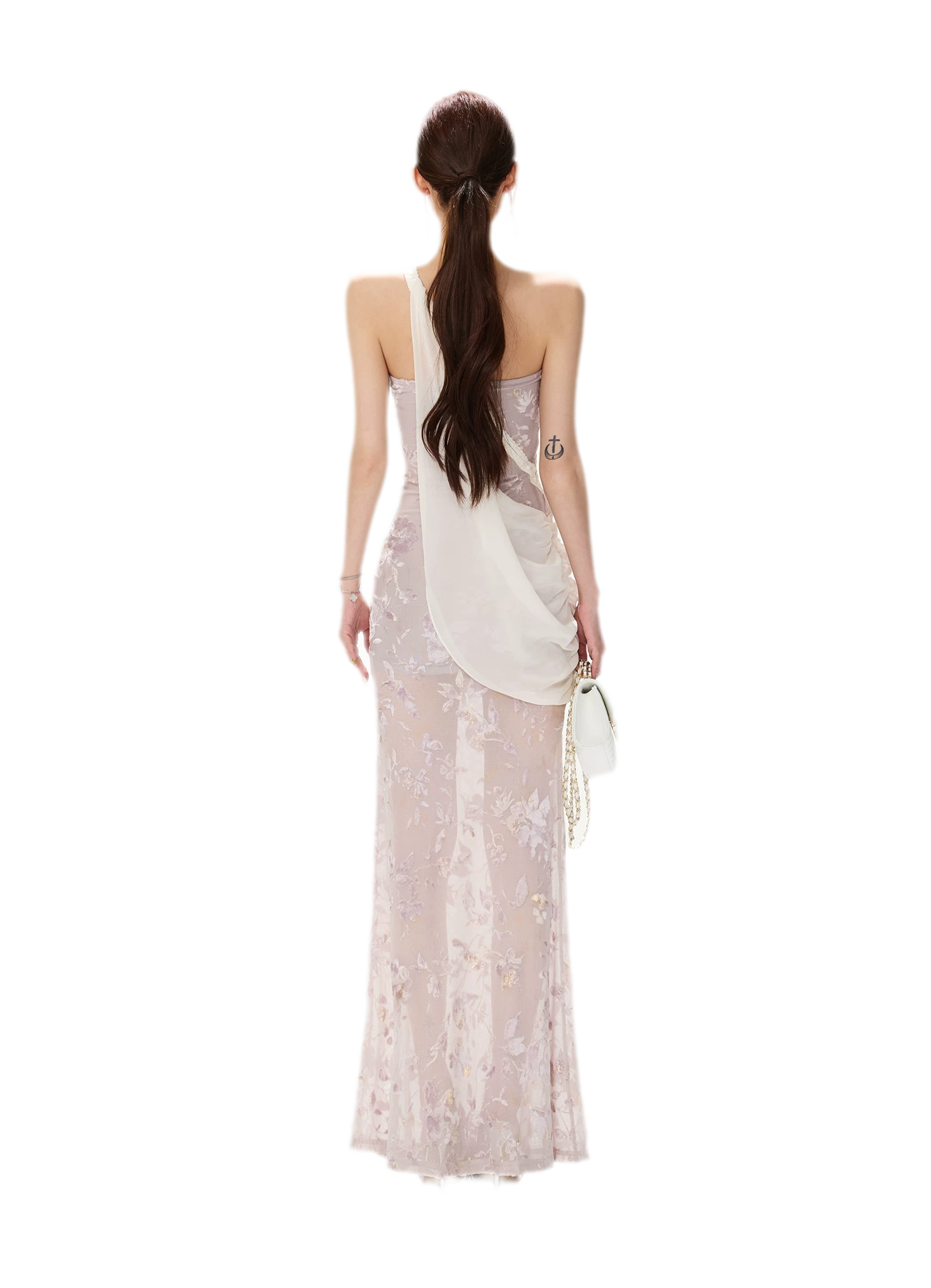 Flocked Floral Mermaid Dress