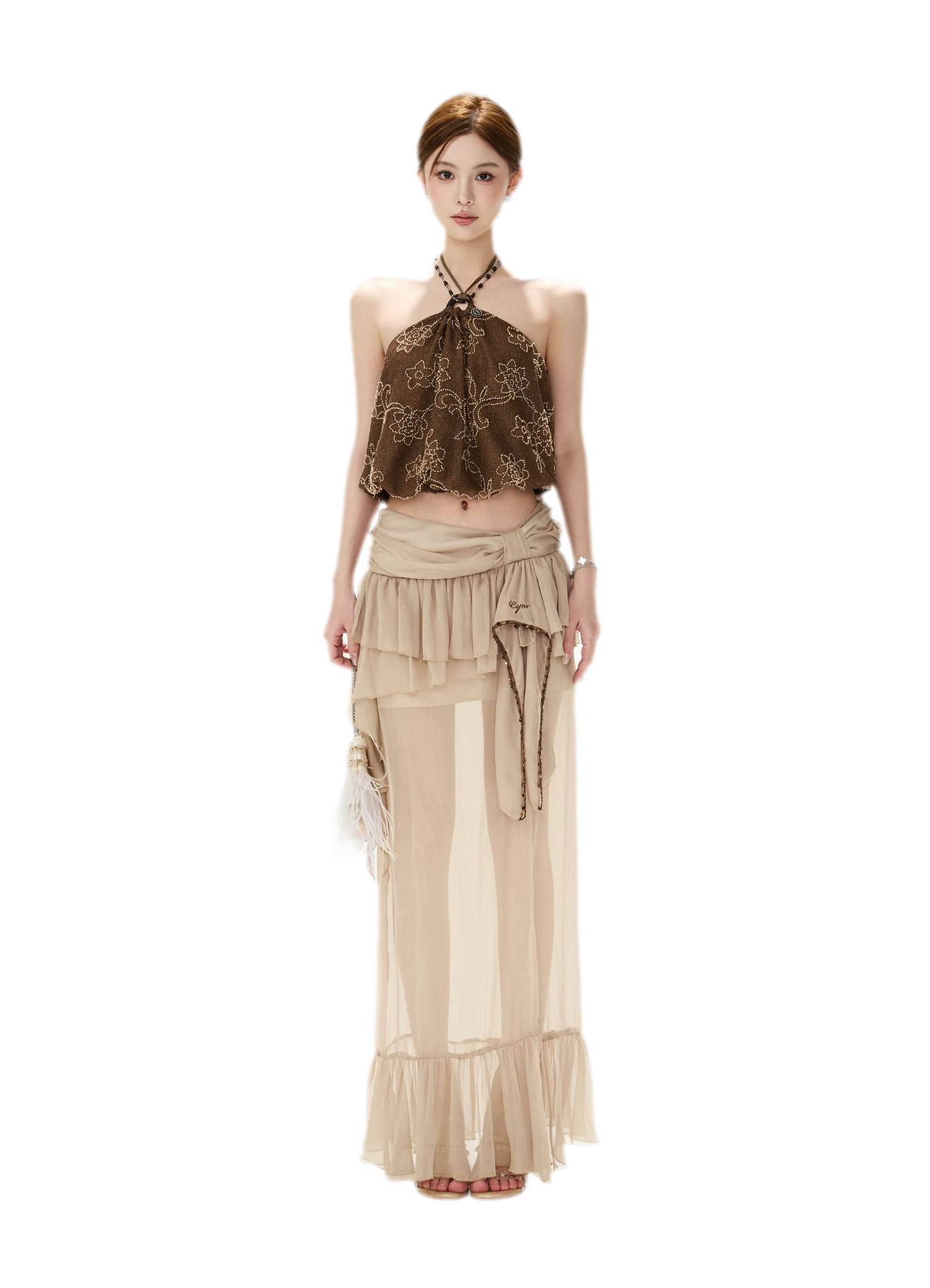 CYNR Beaded Halter Crop Top – view 15