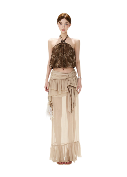 CYNR Beaded Halter Crop Top – view 15