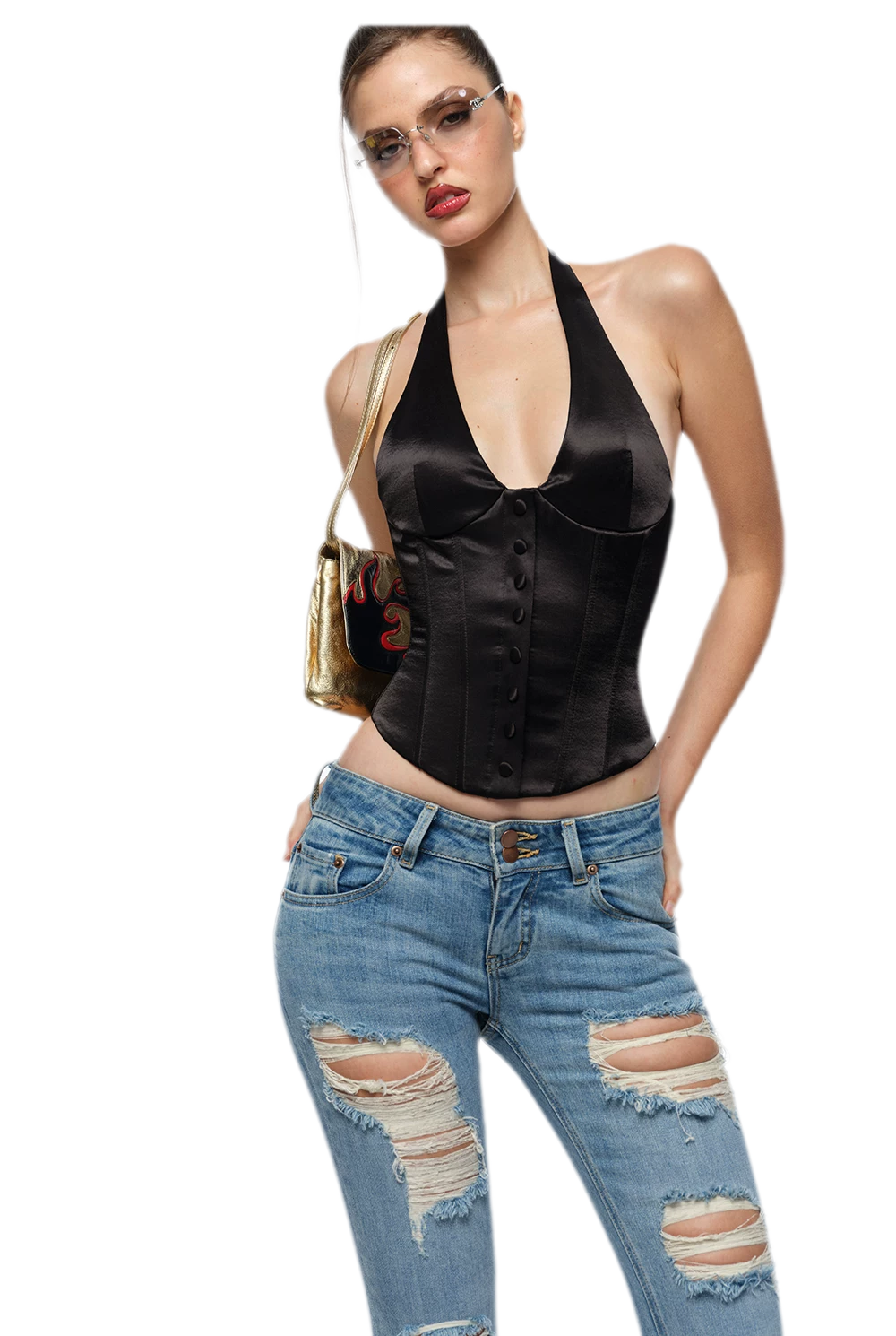 Satin Boned Halter Corset