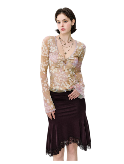 Lace Mermaid Midi Skirt