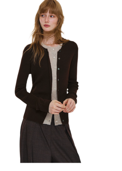 Fine Knit Contrast Cardigan
