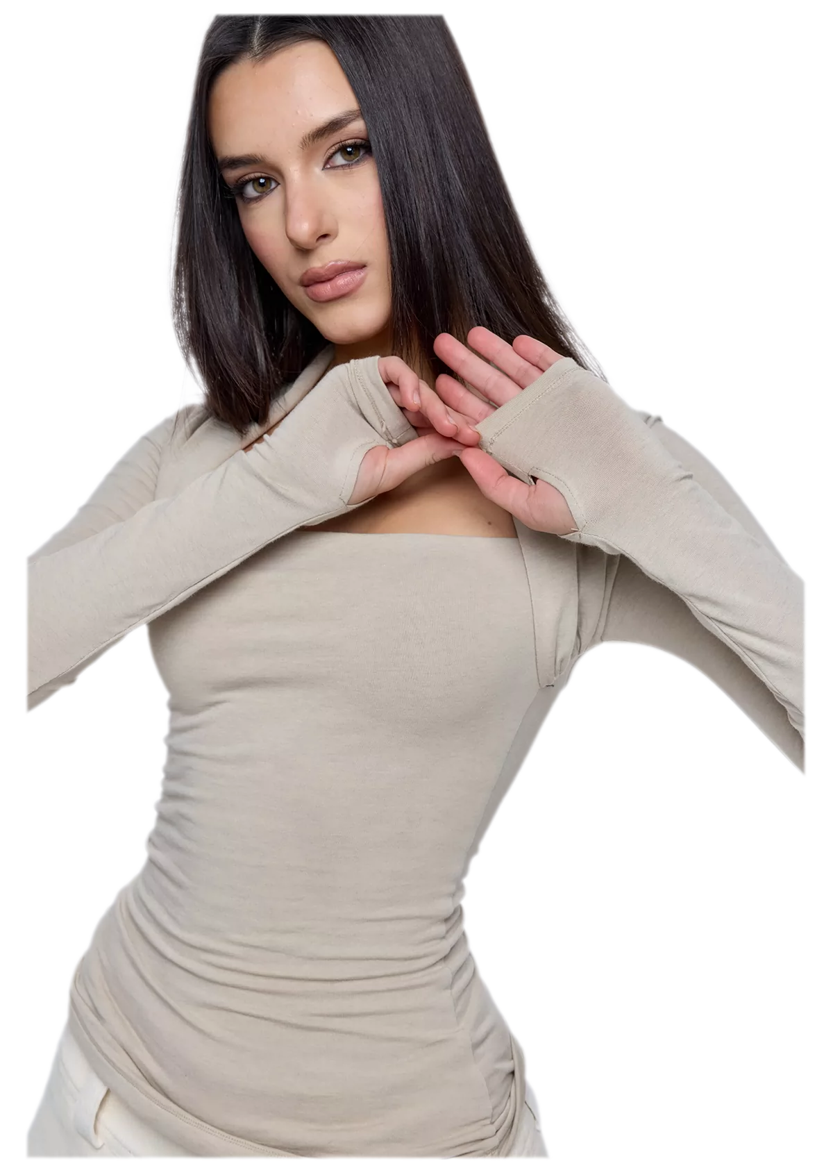 Square Neck Ruched Top